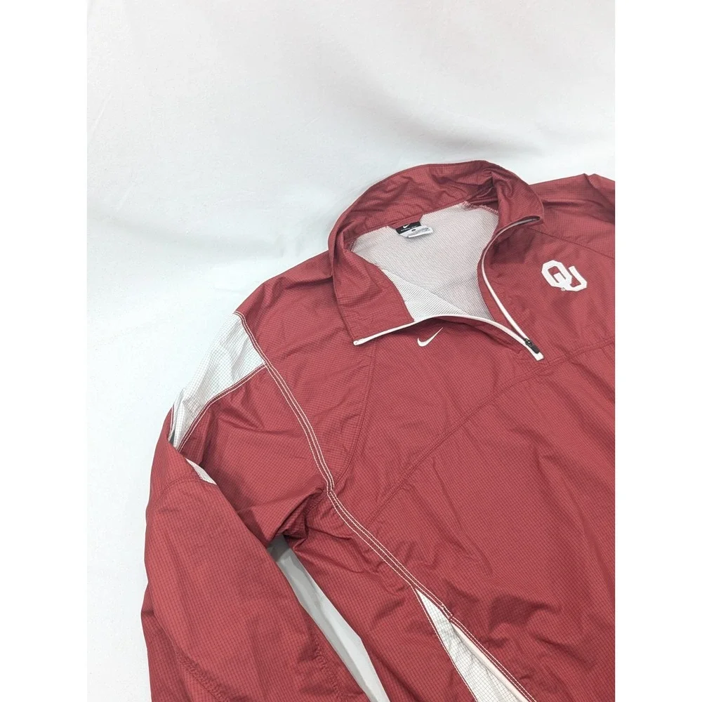 Oklahoma Sooners Football Nike Storm Fit Lightweight Quarter Zip Pullover  L EUC